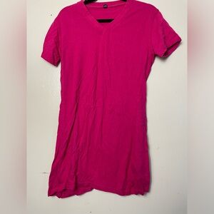 Women’s Pink V-neck T-Shirt Dress Size Large